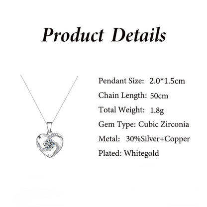 Fashionable Eternal Heart Cutout Love Heart Diamond Design Gift Box Pendant Necklace for Beloved Wife