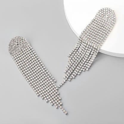 Super Sparkling Diamond Long Earrings