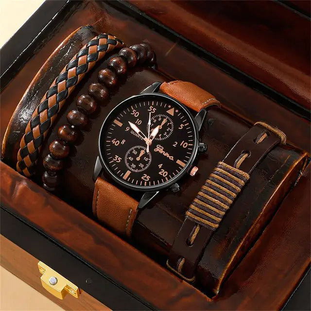 New Men's Watch Luxury Watch Set