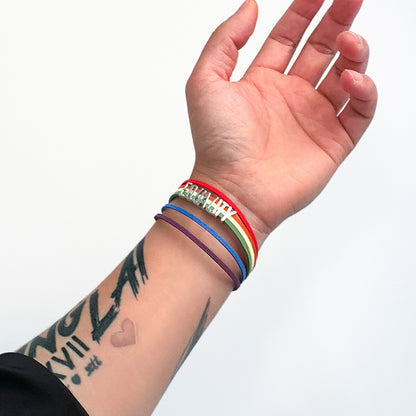 Fashion trend LGBT rainbow with letters multi-layer hand-woven design all-match bracelet