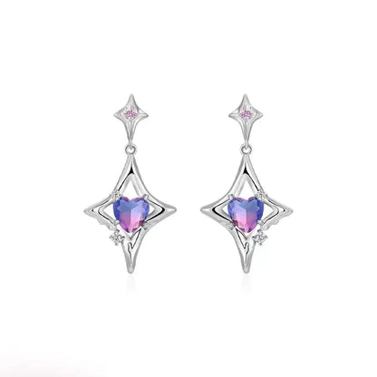 Sweet Cool Stud Purple Earrings