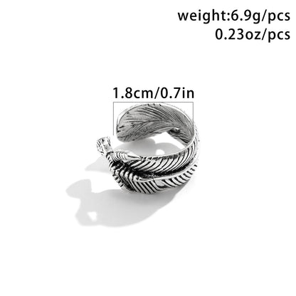 Exquisite and novel feather design versatile ring