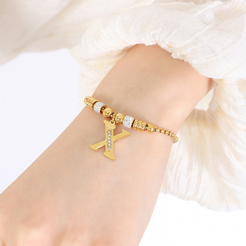 18K gold classic and fashionable 26 letter design versatile bracelet