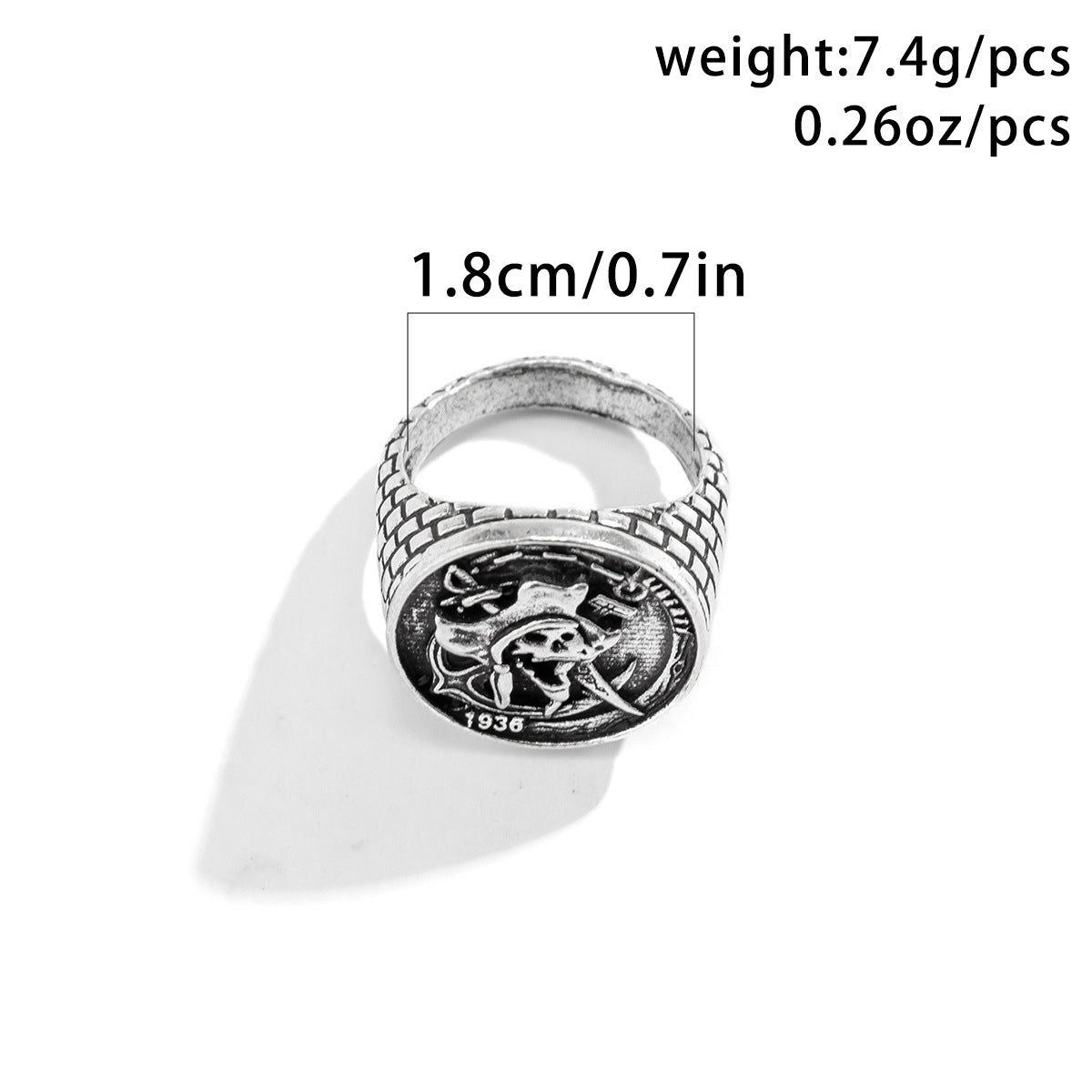 Stylish domineering pirate ship high-end design versatile ring