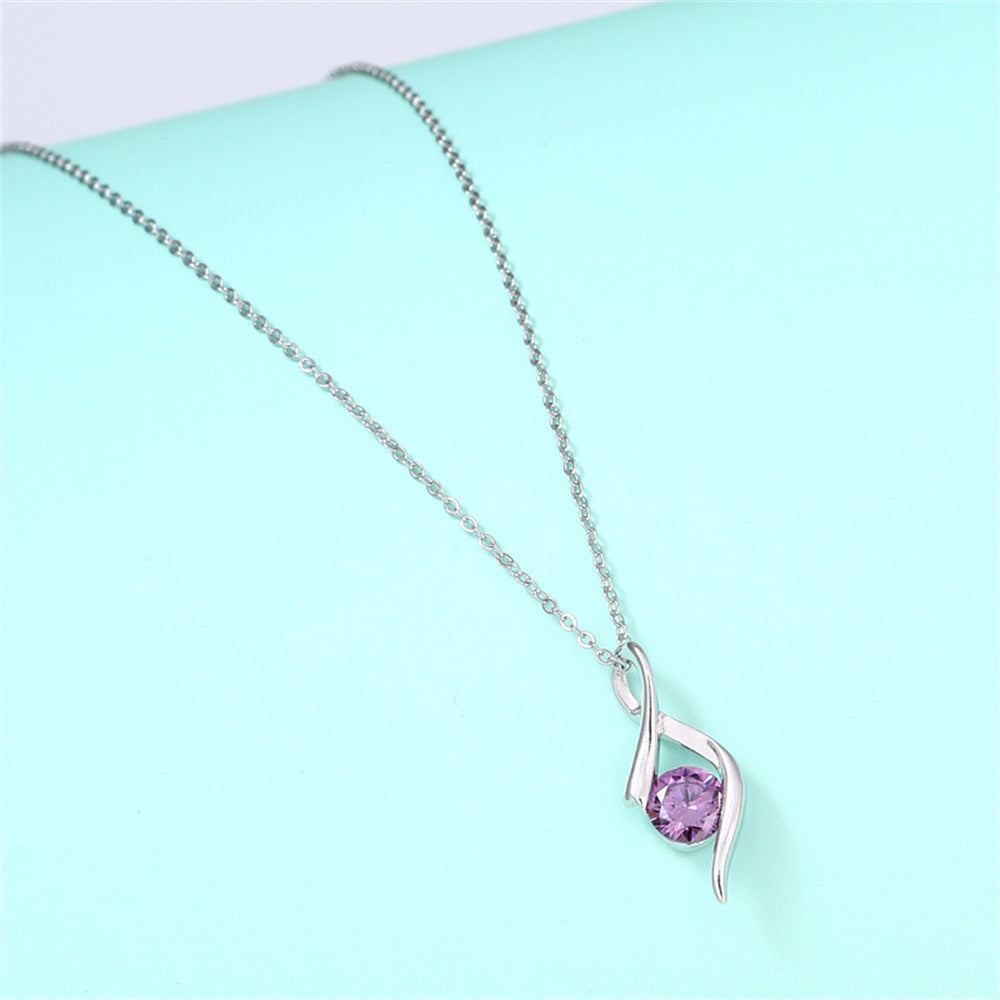 Mother's Day Simple Solitaire Design Pendant Necklace