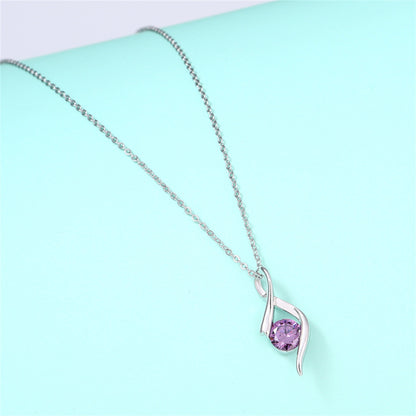 Mother's Day Simple Solitaire Design Pendant Necklace