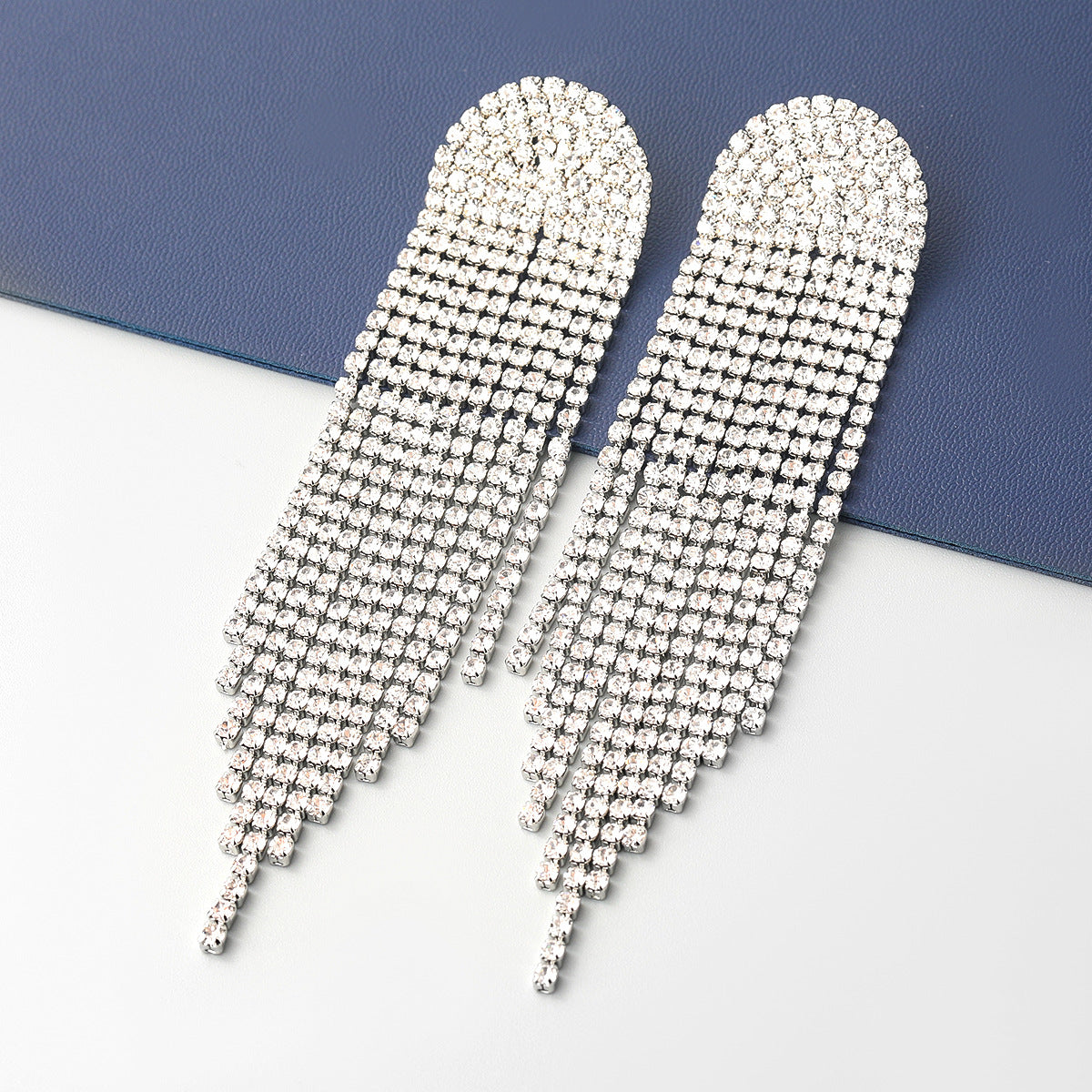 Super Sparkling Diamond Long Earrings