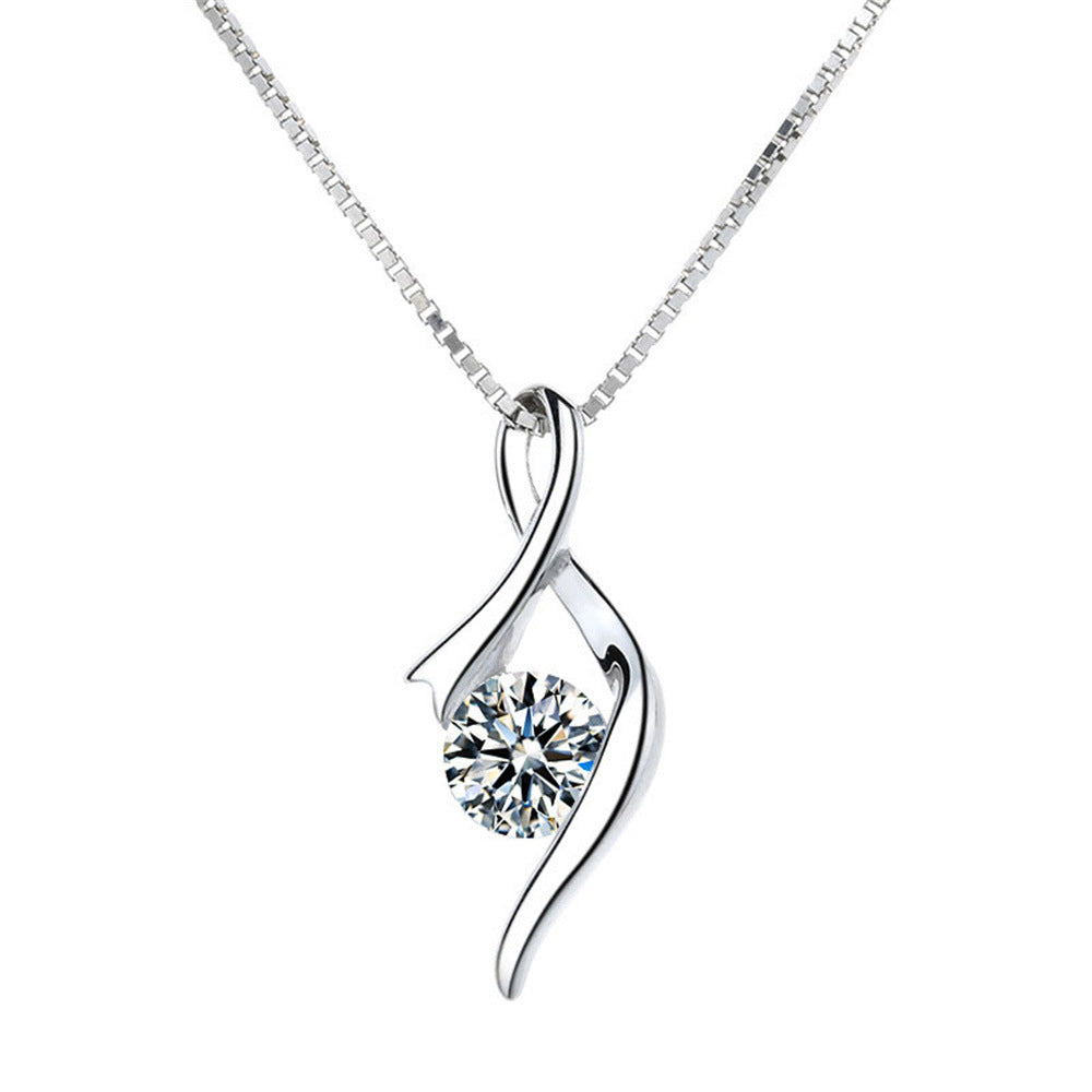 Mother's Day Simple Solitaire Design Pendant Necklace