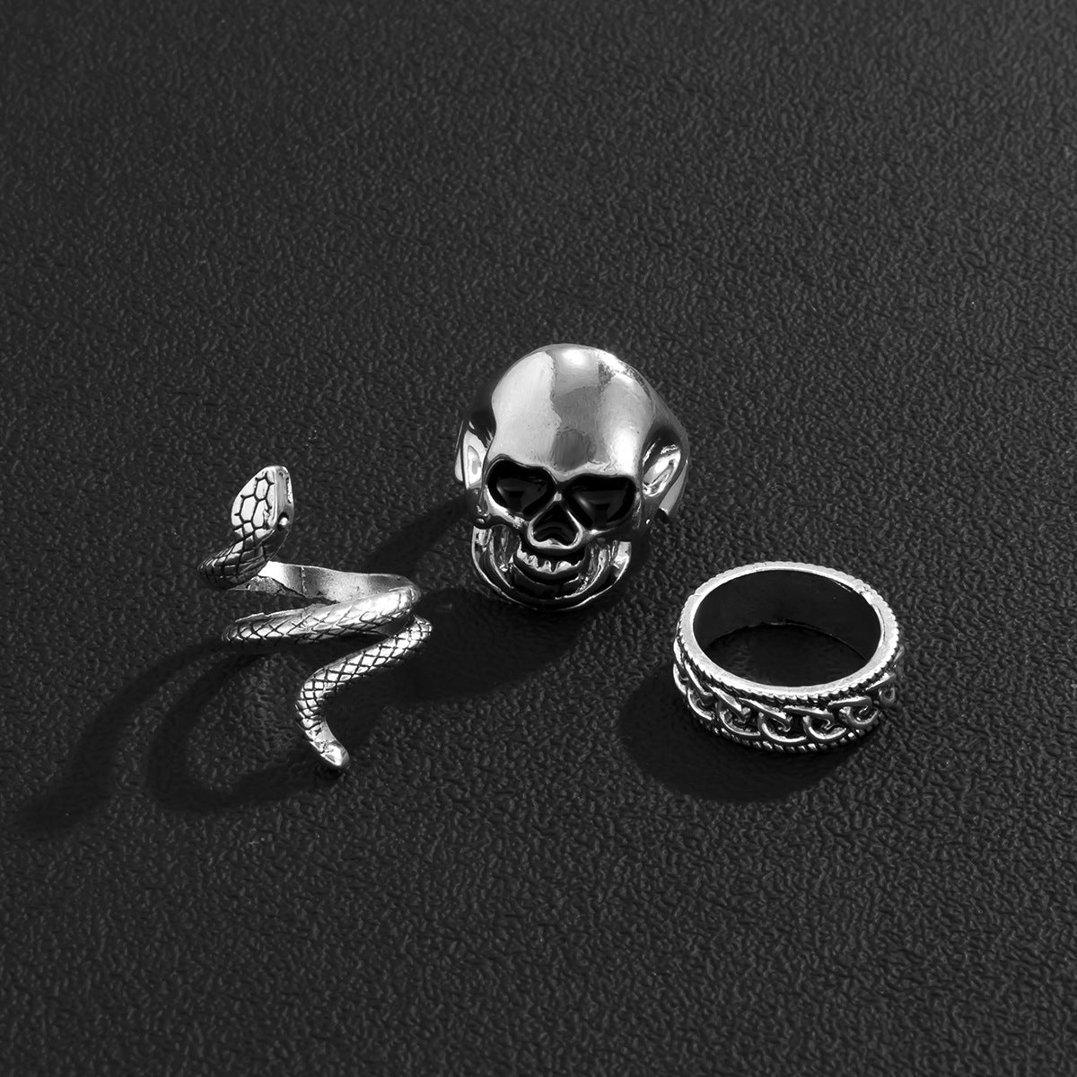 Fashion Vintage Punk Skull/Boa Design Ring