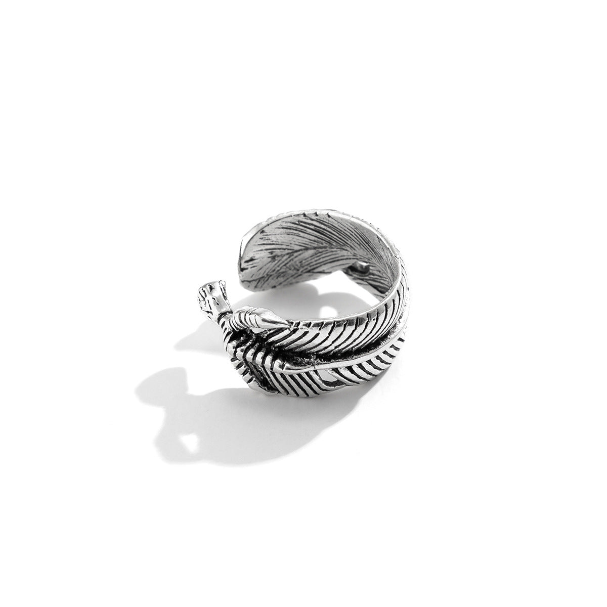 Exquisite and novel feather design versatile ring