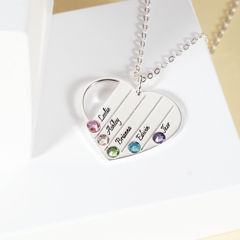 Fashion noble heart shape customizable name design light luxury wind necklace