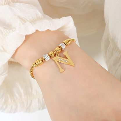 18K gold classic and fashionable 26 letter design versatile bracelet