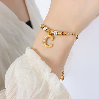 18K gold classic and fashionable 26 letter design versatile bracelet