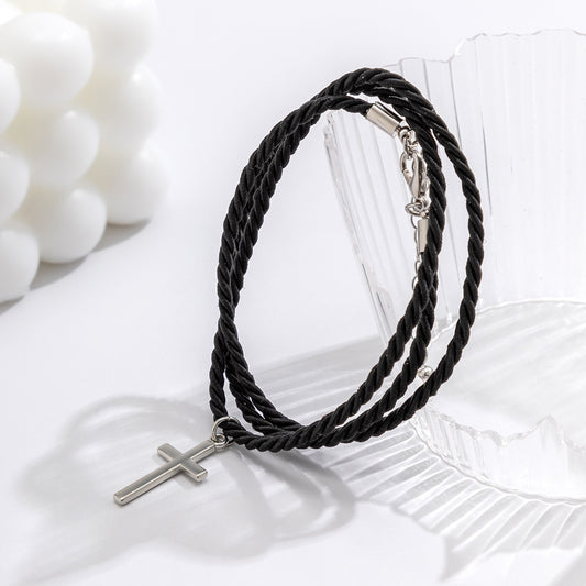 Fashion nation style multi -layer woven cross bracelet