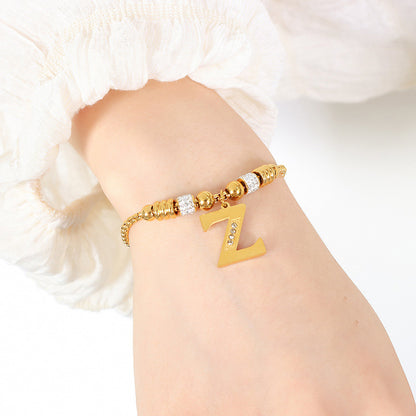 18K gold classic and fashionable 26 letter design versatile bracelet