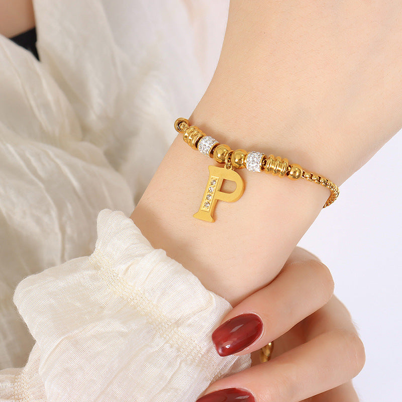 18K gold classic and fashionable 26 letter design versatile bracelet