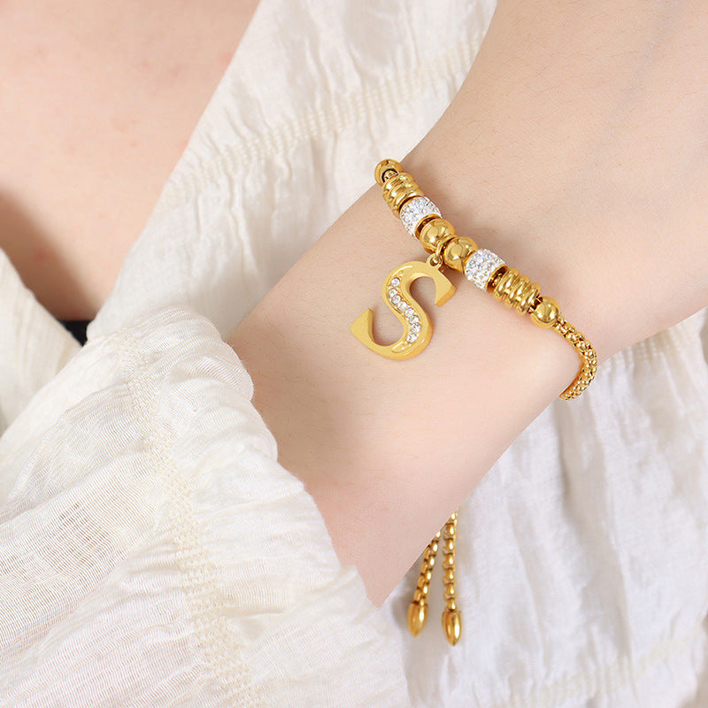 18K gold classic and fashionable 26 letter design versatile bracelet