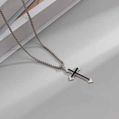 Fashion Hip Hop Cross Design Necklace