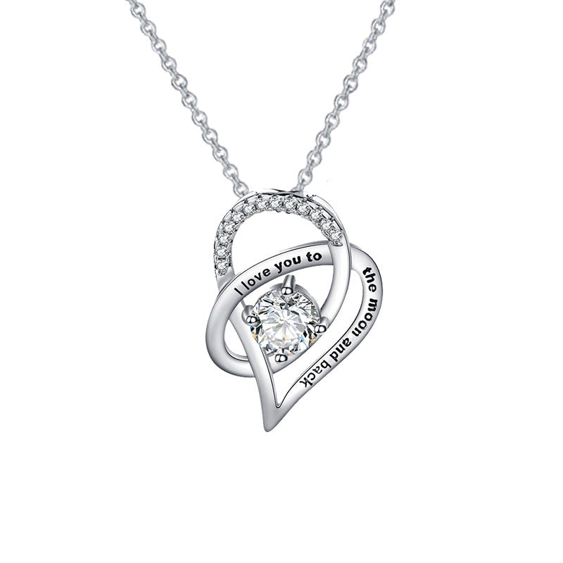Luxurious Cutout Heart Inlaid Zircon Gift Box Necklace for an Amazing Mom