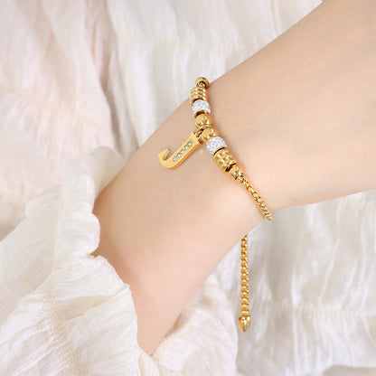 18K gold classic and fashionable 26 letter design versatile bracelet