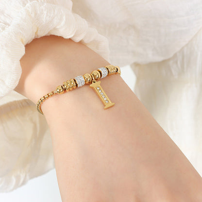 18K gold classic and fashionable 26 letter design versatile bracelet