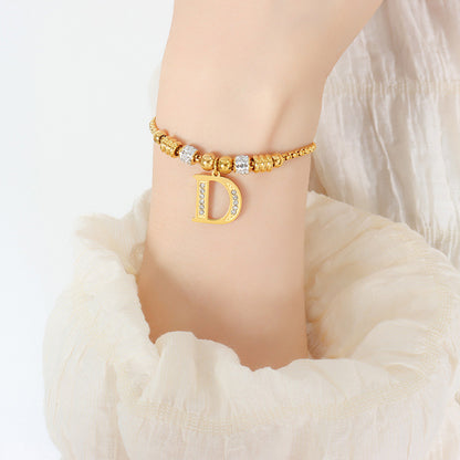 18K gold classic and fashionable 26 letter design versatile bracelet