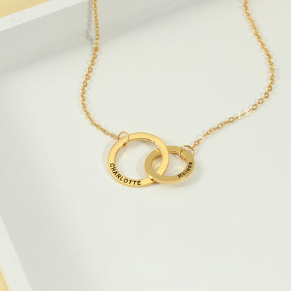 Trendy Fashion Size Double Links Interlocking Customizable Name Design Versatile Necklace