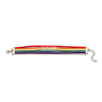 Fashion trend LGBT rainbow with letters multi-layer hand-woven design all-match bracelet