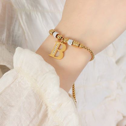 18K gold classic and fashionable 26 letter design versatile bracelet