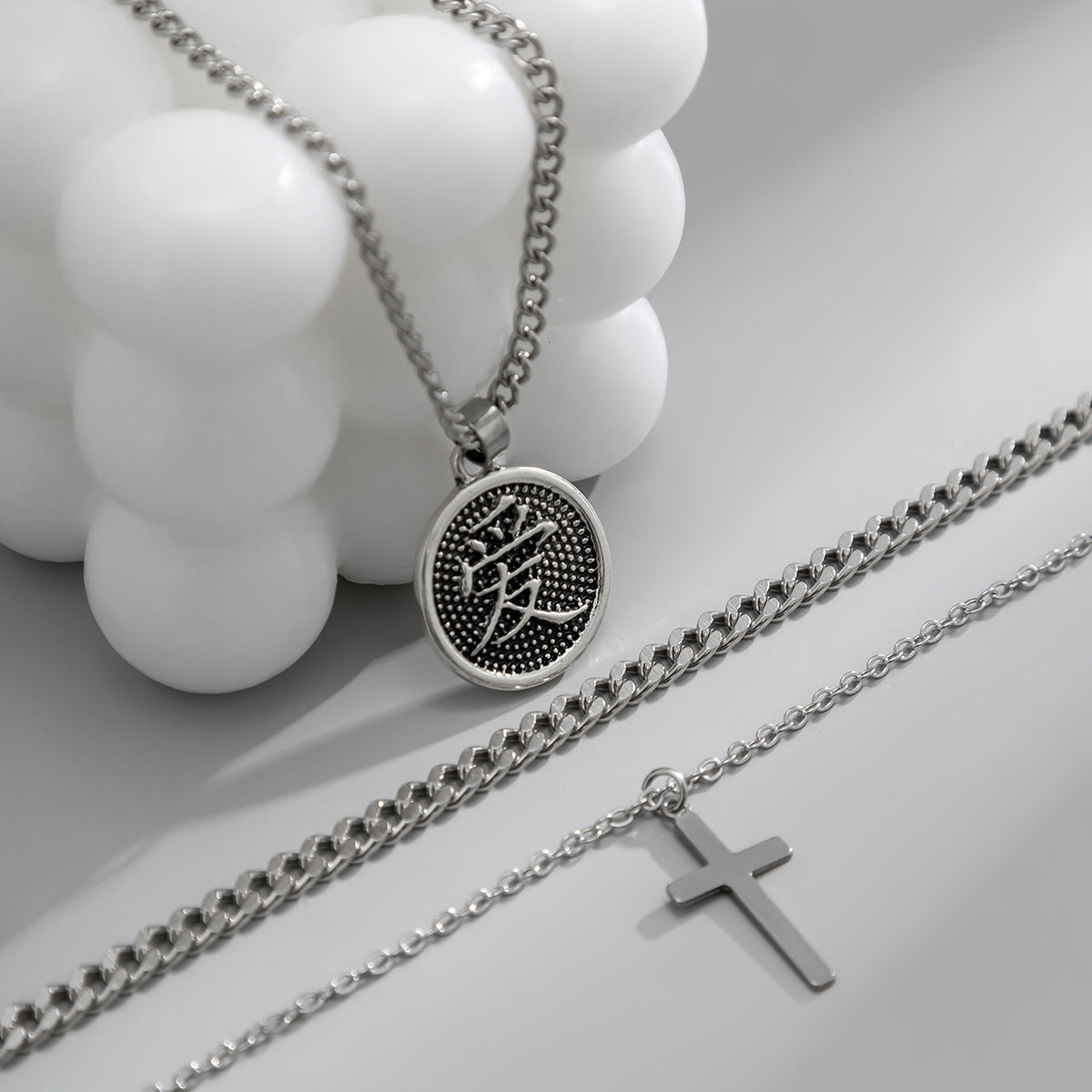 Simple Fashion Cross Clavicle Chain Hip Hop Pendant Necklace