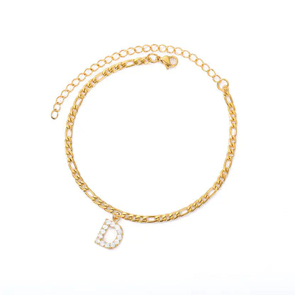 Tiny A-Z Initial Letter Anklets