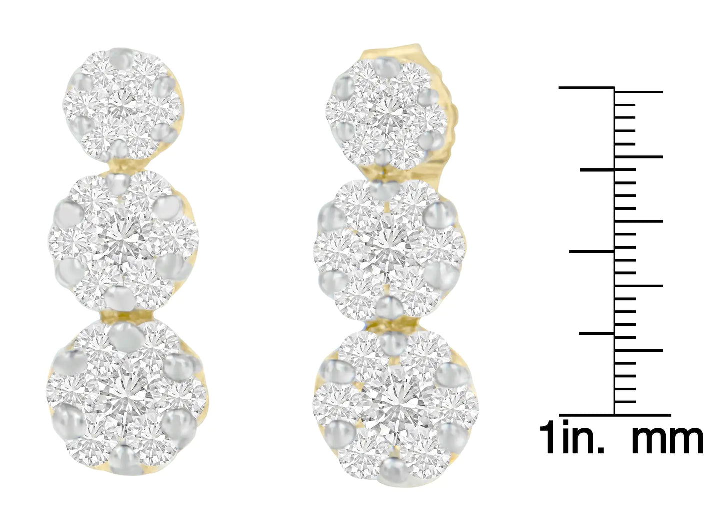 14K Yellow Gold 1 cttw Diamond Stud Earring (H-I, I1-I2)