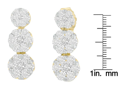 14K Yellow Gold 1 cttw Diamond Stud Earring (H-I, I1-I2)