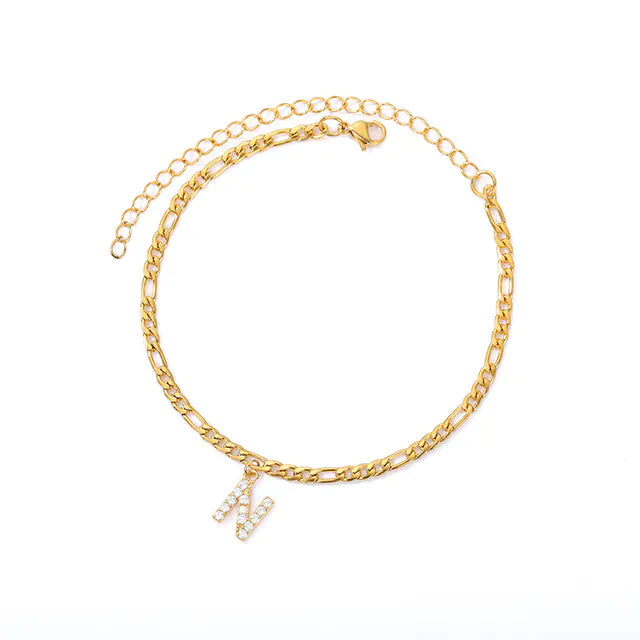 Tiny A-Z Initial Letter Anklets