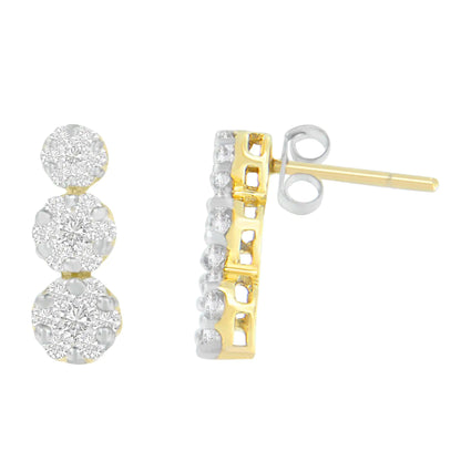 14K Yellow Gold 1 cttw Diamond Stud Earring (H-I, I1-I2)