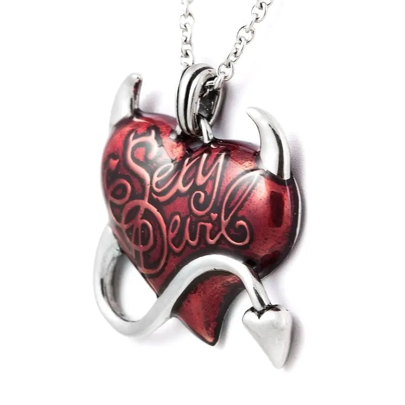 Gothic Heart Demon Pendant Necklace