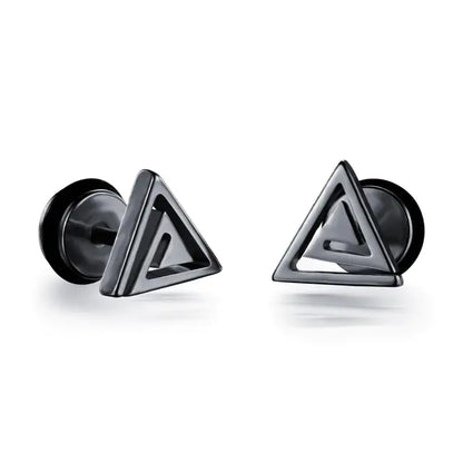 Small Black Punk Stud Earrings