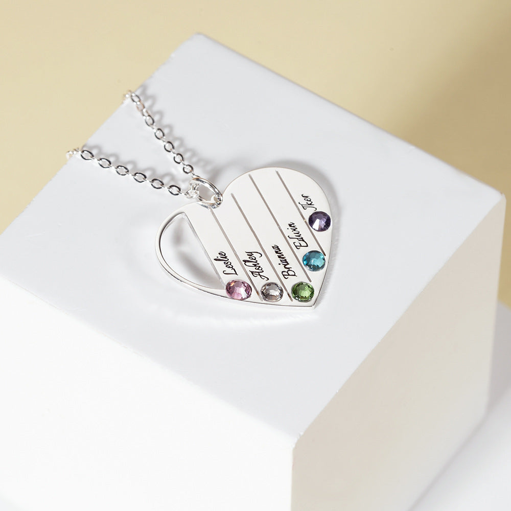 Fashion noble heart shape customizable name design light luxury wind necklace