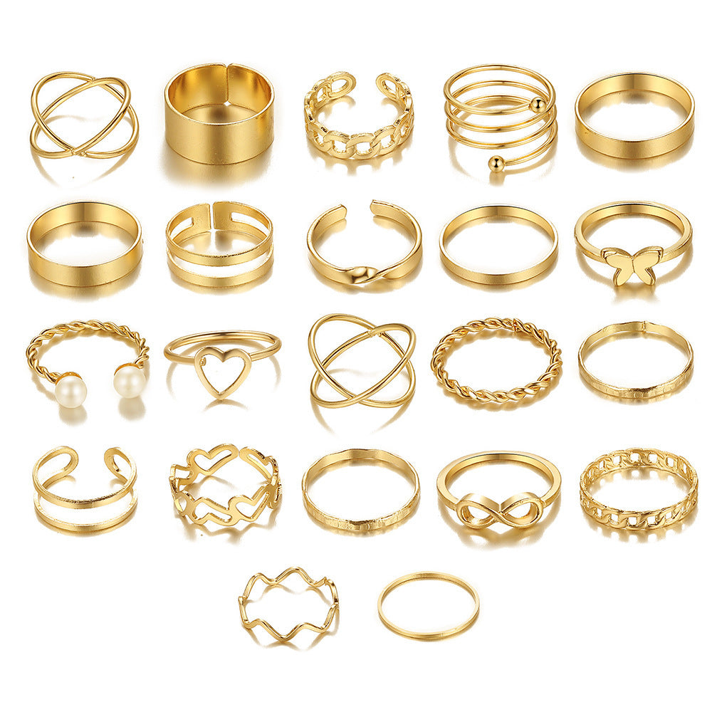 22 Piece Heart Rings