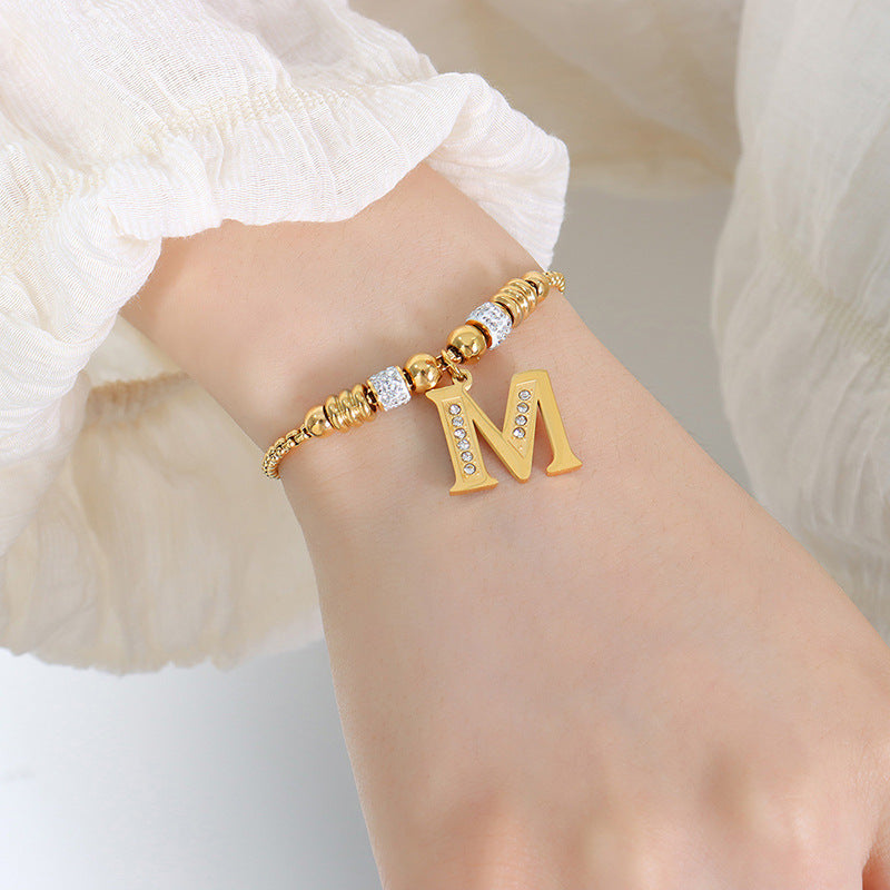 18K gold classic and fashionable 26 letter design versatile bracelet