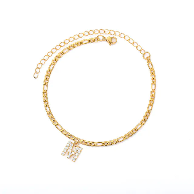 Tiny A-Z Initial Letter Anklets