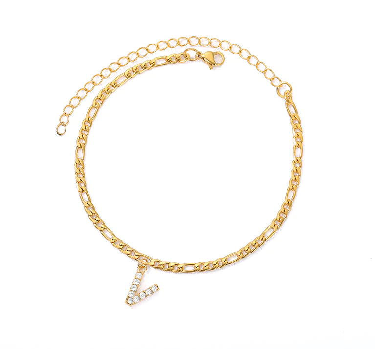 Tiny A-Z Initial Letter Anklets