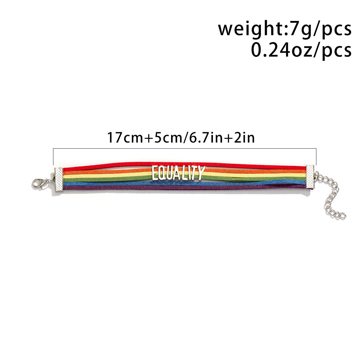 Fashion trend LGBT rainbow with letters multi-layer hand-woven design all-match bracelet