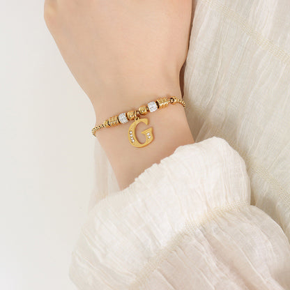 18K gold classic and fashionable 26 letter design versatile bracelet