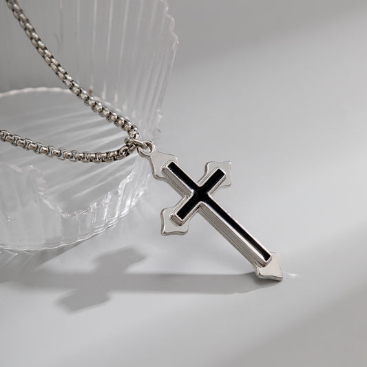 Fashion Hip Hop Cross Design Necklace