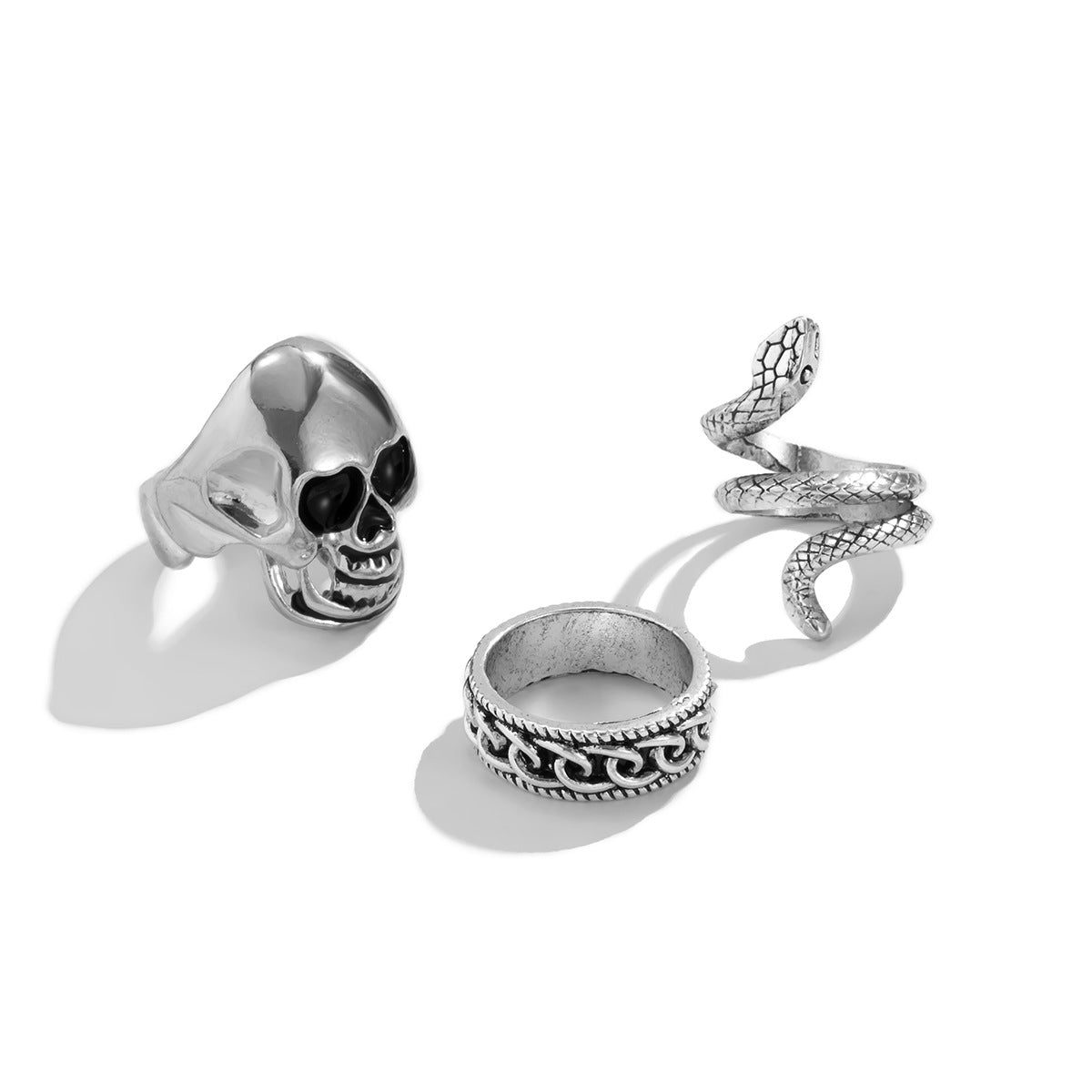 Fashion Vintage Punk Skull/Boa Design Ring