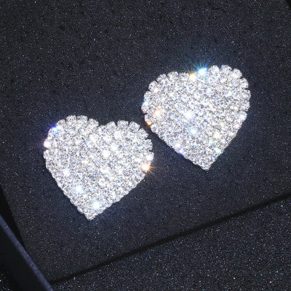 Crystal Heart Stud Earrings