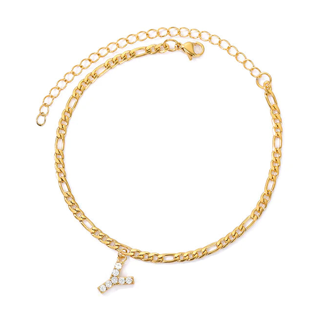 Tiny A-Z Initial Letter Anklets