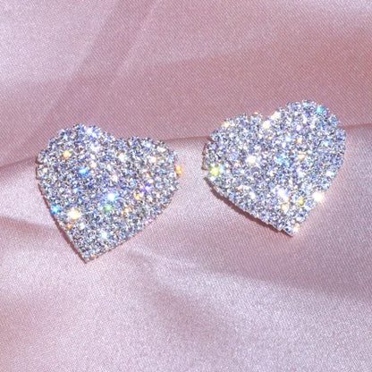 Crystal Heart Stud Earrings